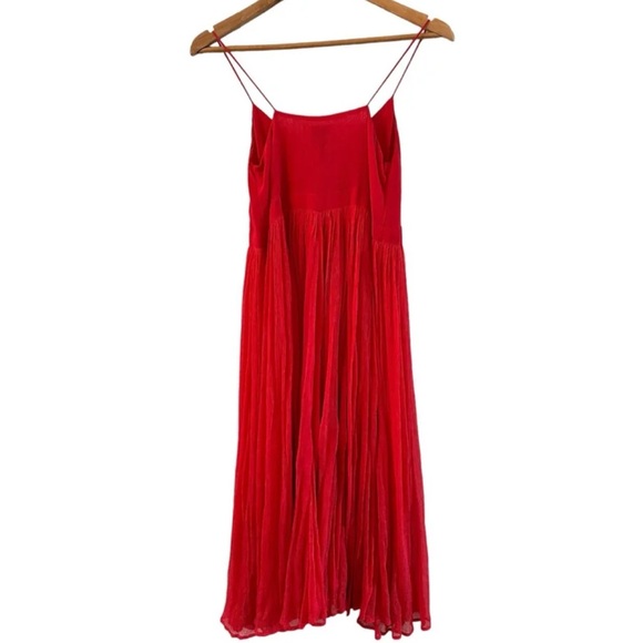 Anthropologie HD in Paris Red Midi Sheer Dress with Spaghetti Straps size 4 - Picture 6 of 12